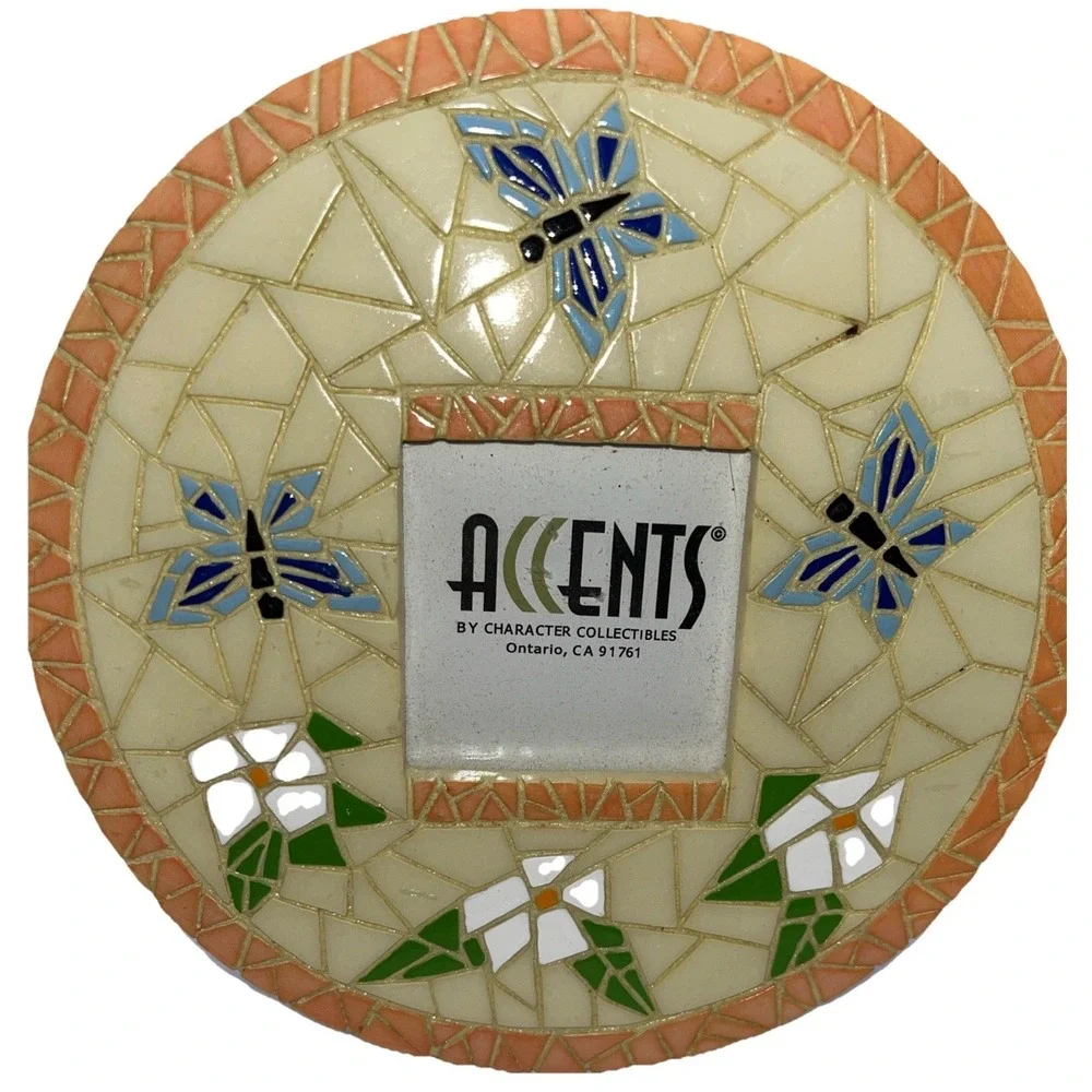 Vintage‎ Mosaic Butterfly Daisy Photo Picture Frame by Accents 2.5x2.5